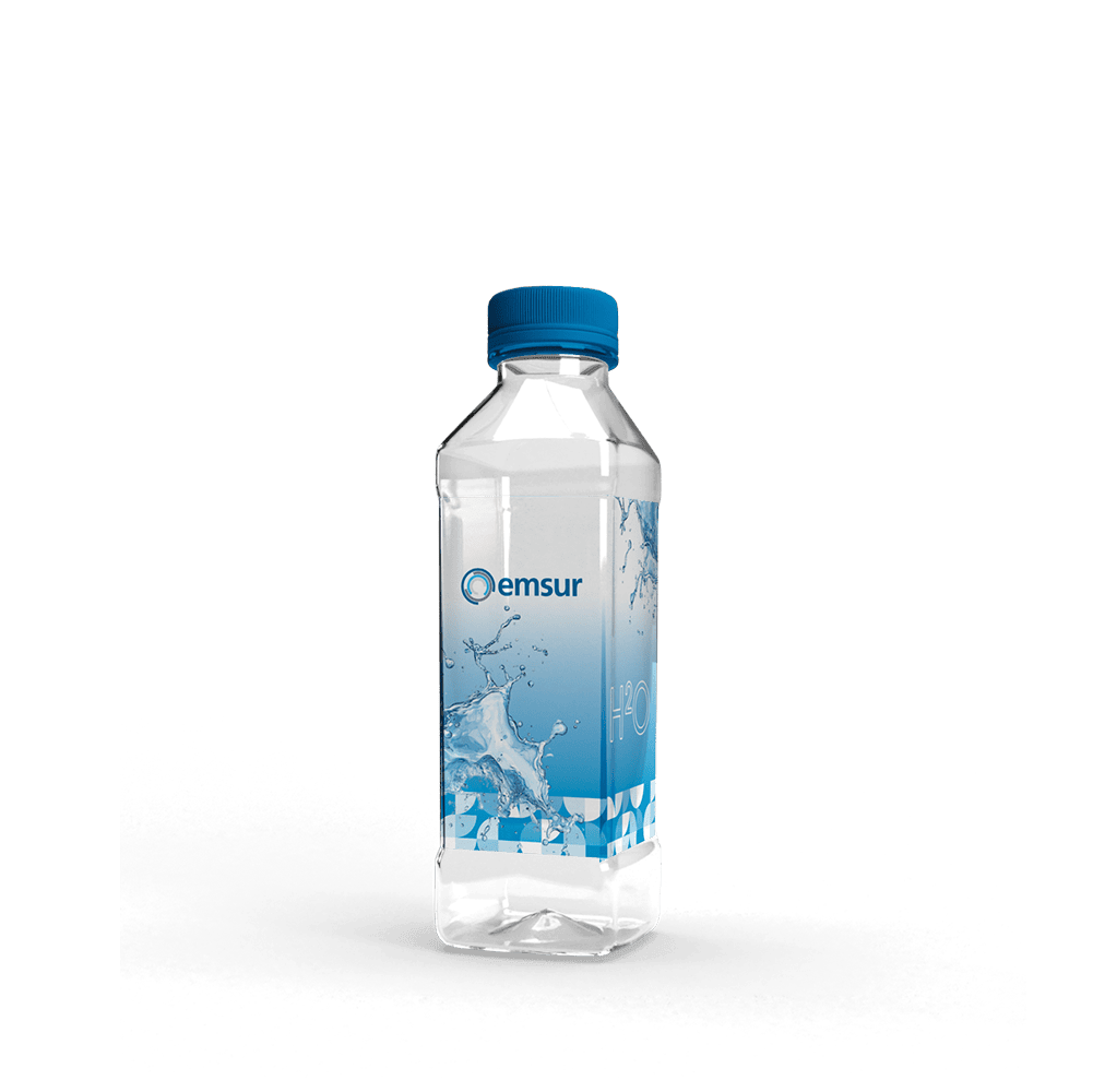Wrap around para bebidas aplicado a botella de agua
